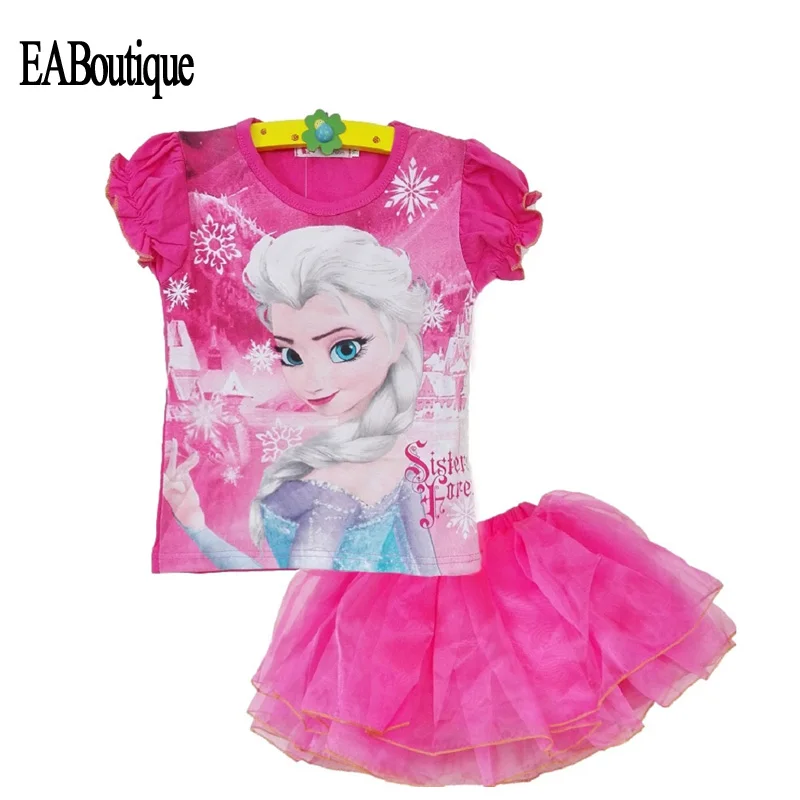 

EABoutique dress for girls clothes princess elsa costume top+skirt 2 pieces kids clothing 2018 summer Q926