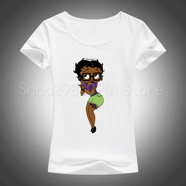 Новая женская футболка Betty Boop, футболка с рисунком Белоснежки/милых животных, Повседневная футболка для женщин/девочек, топы, одежда - Color: 4