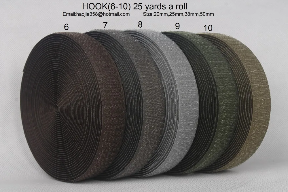 

1 inch(25mm) wide 25 meters long hook and 25 meters long loop a set hook&loop tape strip (6--10)