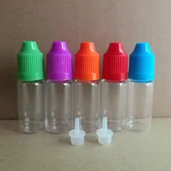 10 мл ПЭТ Ясно многоразового бутылки с восковыми Кепки и длинные концом, пустые глазные капли бутылка для Лаки для ногтей, 50 шт./лот