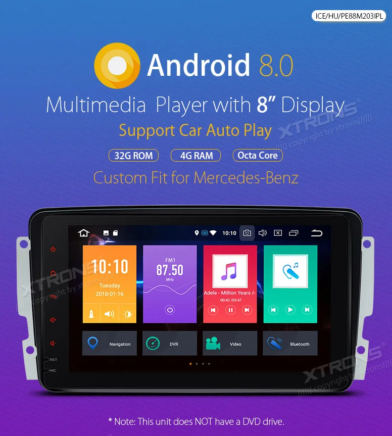 Clearance 8" Android 8.0 OS Car Multimedia Navigation GPS Radio for Mercedes-Benz A-Class W168 1998-2002 & CLK-Class W209/C209 1998-2004 1