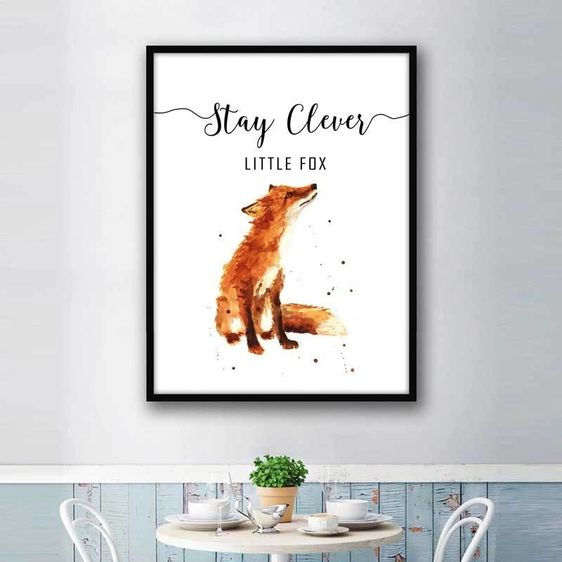 Pochette De Pepiniere Enfants Impression De Renard En Aquarelle Peinture De Renard Decor De Pepiniere Dans Les Bois Citation En Dessin De Renard Affiche Cadeau Pour Bebe Aliexpress