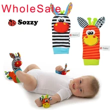 SOZZY Baby Toy Baby Rattles Toys Animal Socks Wrist Strap With Rattle Baby Foot Socks Bug Wrist Strap