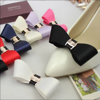

Free Shipping Fashion Solid Shoes Charm Bowknot Shoes Decoration For Women's High Heels Loafers
