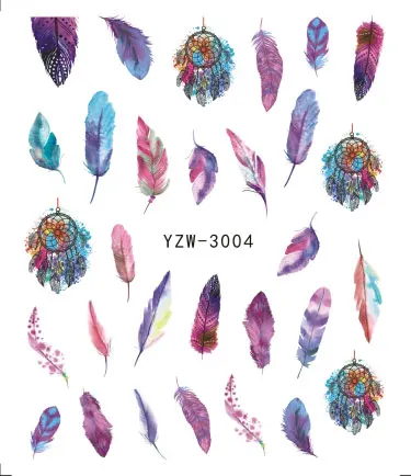 1 шт водяные наклейки для ногтей наклейки весенние цветы Бабочка водяные знаки ползунки обертывания для украшения ногтей маникюр - Цвет: YZW-3004