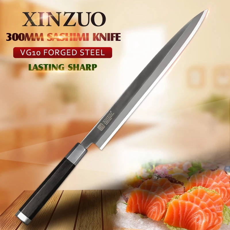 XINZUO Sashimi knife 2 layers VG10 steel sushi knife 12 inch stainless