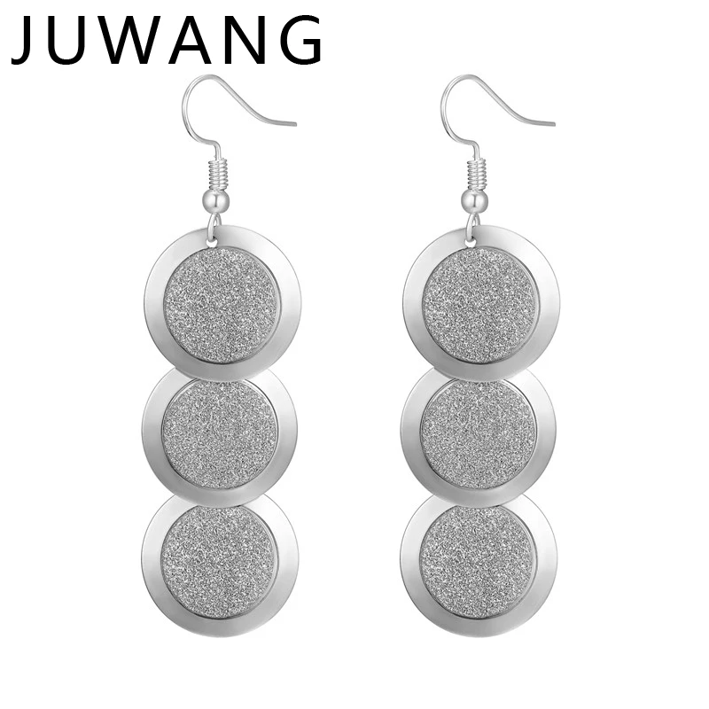 

Fashion Earrings Punk Simple Scrub Drop Hook Dangle Earrings Long earring Silver For Women Statement Jewelry brincos bijoux