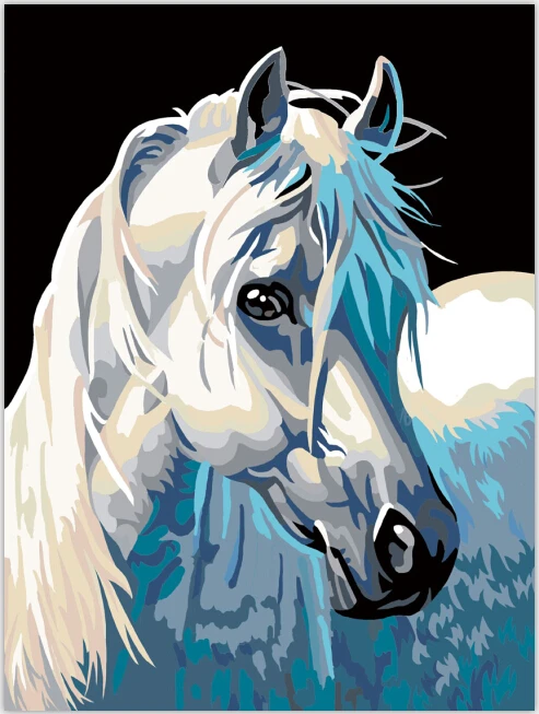 

Hand painted Diy Digital Frameless decorative pictures coloring by numbers oil painting on canvas 40X50cm wall art ,horse