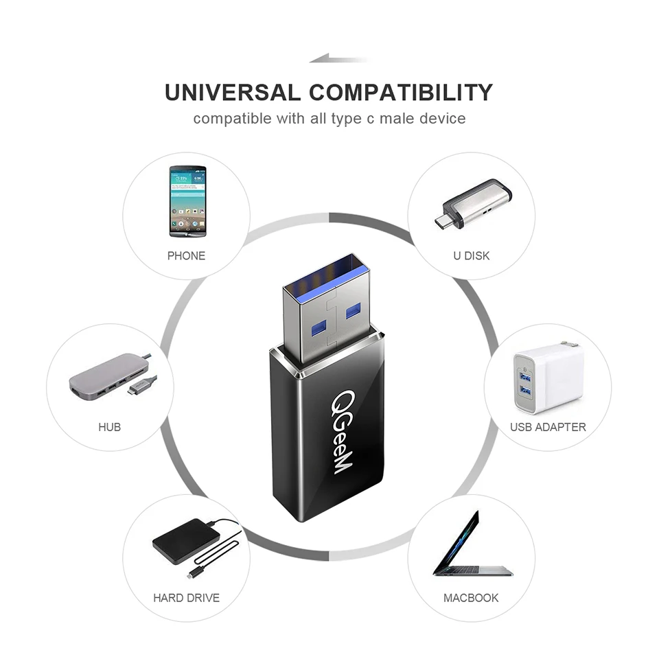 QGeeM USB 3 1 Type C мама к 0 папа порт адаптер 10 Гбит/с A Разъем синхронизации данных для