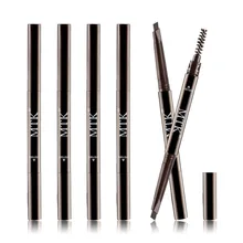 Новинка, 1 шт., двойной автоматический карандаш для бровей, красота, пудра для бровей, стойкая, водостойкая, не Цветущая, фиолетовая, тюбиковая кисть