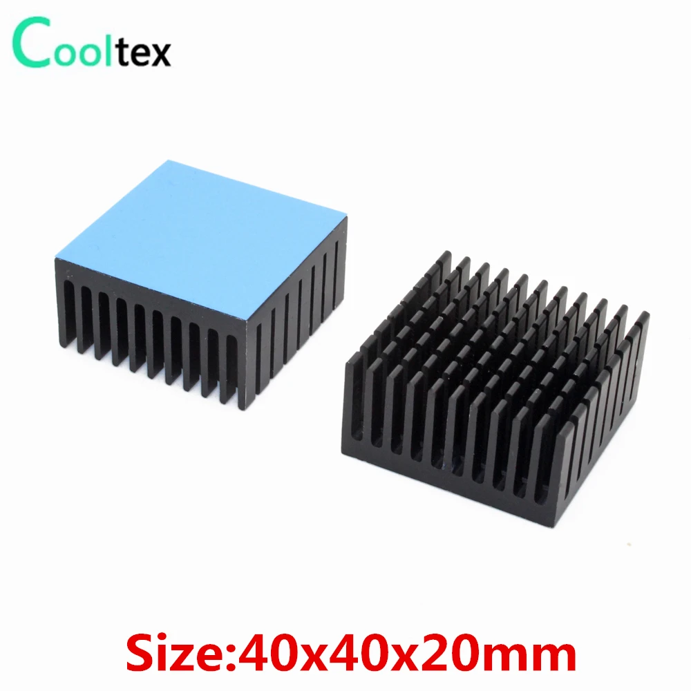 

10pcs 40x40x20mm Aluminum Heatsink Radiator Cooling cooler For Electronic Chip LED With Thermal Conductive double sided Tape