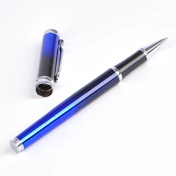 

Wholesale 10pcs/lot Blue Duke Rollerball Pen Silver Clip Metal Black Ink Student Writing Pens Stationery School Office Supplies