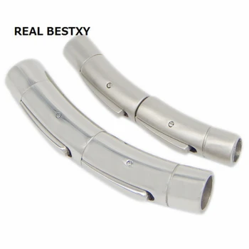

REAL BESTXY 10pcs/lot Jewelry findings wholesale round hole stainless steel magnetic clasp for bracelet