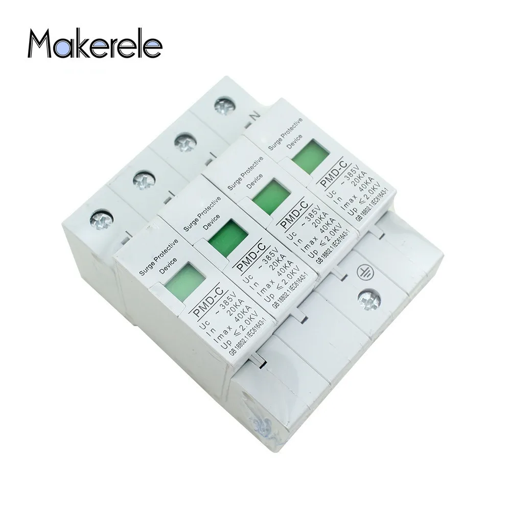 

SPD 4P 20KA~40KA ~385VAC Low-voltage House Surge Protector Protective Arrester Device Voltage Protective Device From Makerele