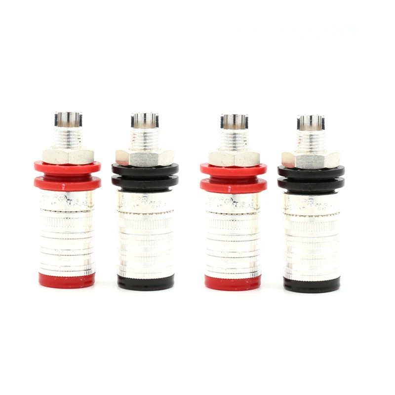 Free shipping 4PCS Silver Plated font b Speaker b font Terminal Binding post hifi font b