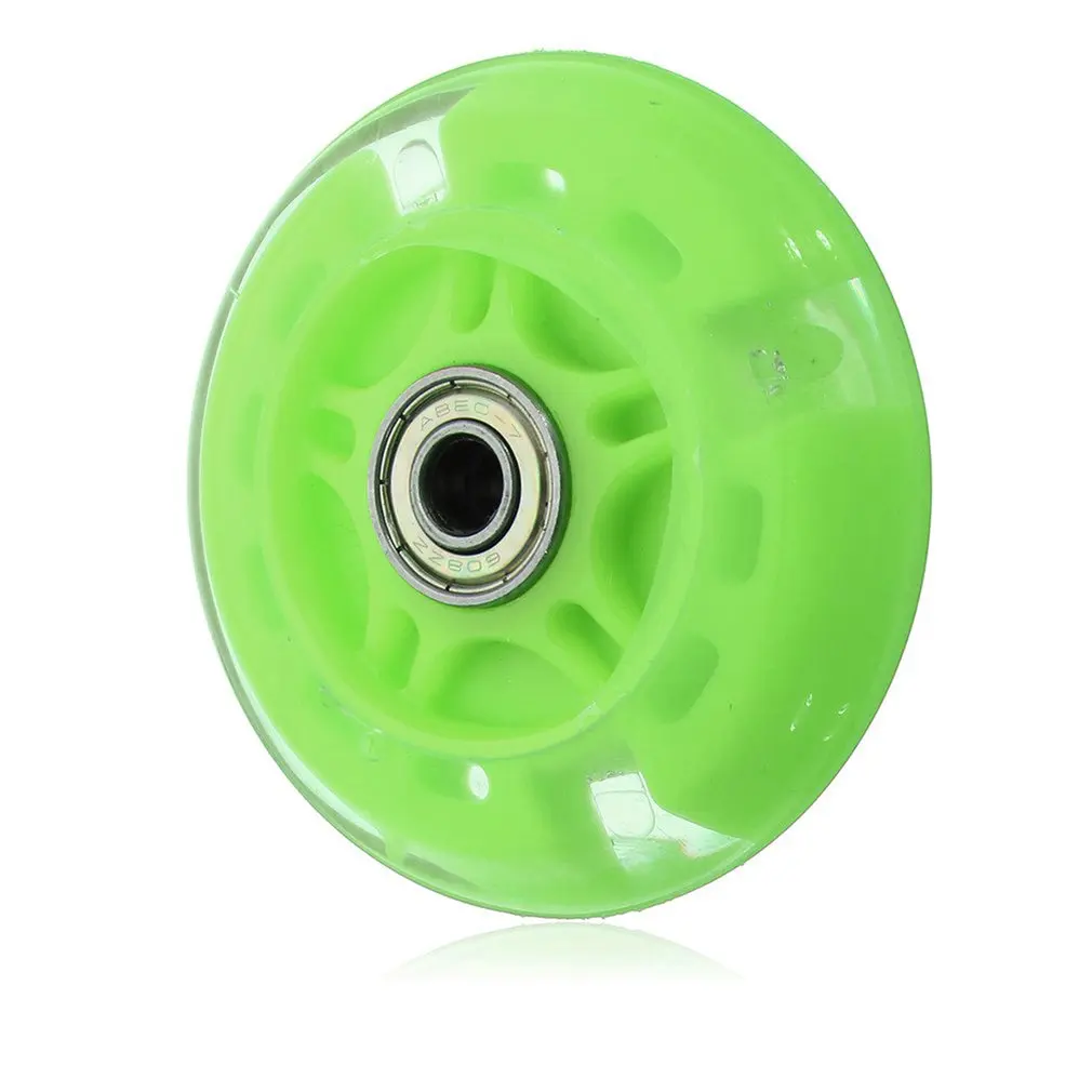 80 мм Светодиодная Вспышка колеса мини или Макси микро скутер мигающие огни сзади Abec-7 - Color: Green