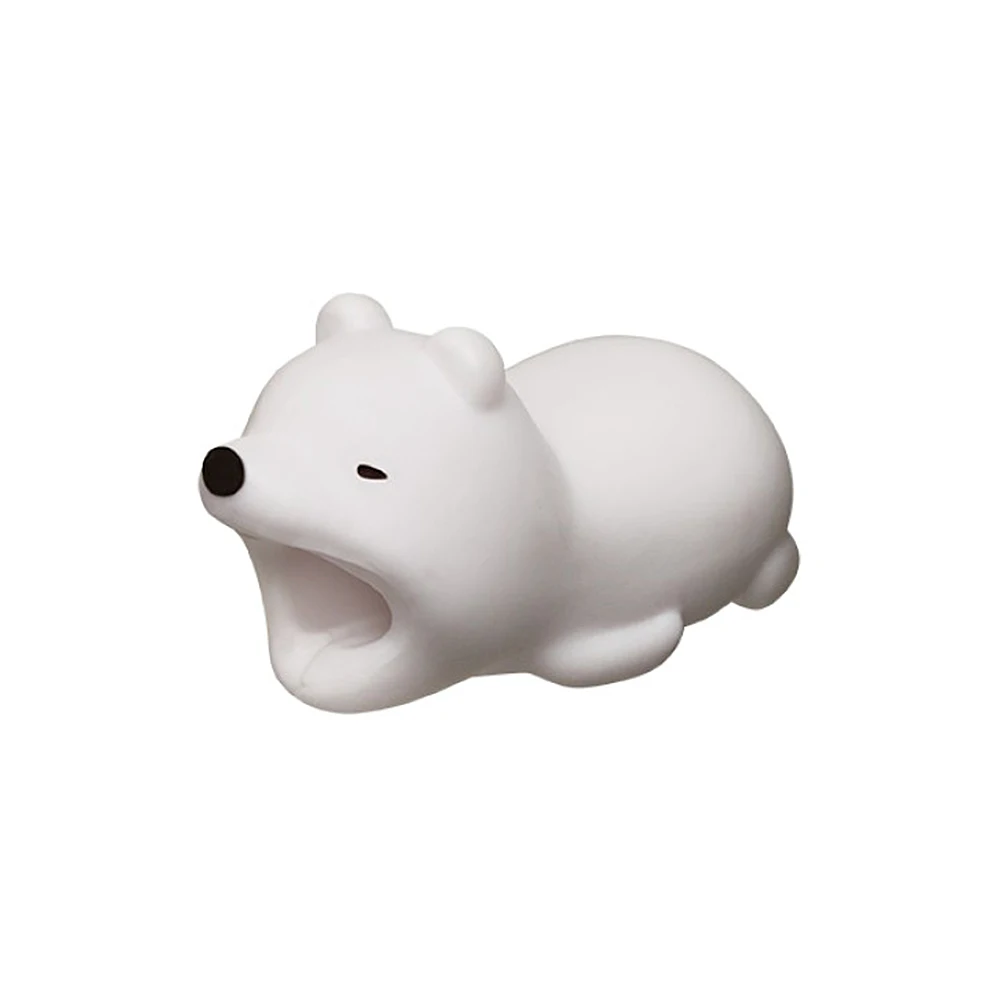 Polar bear Универсальная защита для кабеля "укус" милый мультфильм животных устройство для сматывания кабеля для телефона кабель анти-разрыв данных кабель защитный чехол - Цвет: Polar bear