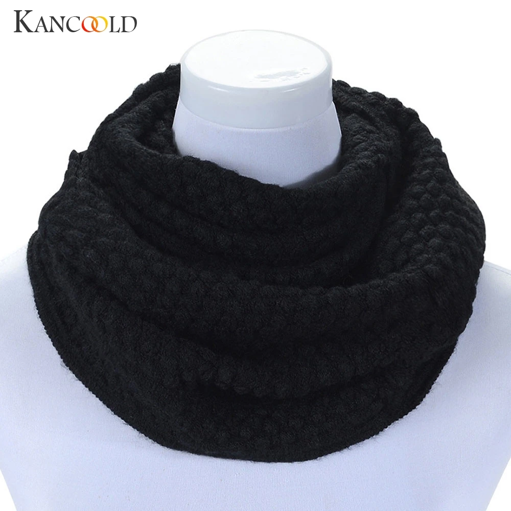 Women Winter Warm Shawl Infinity 2 Circle Cable Knit Cowl Neck Long Scarf