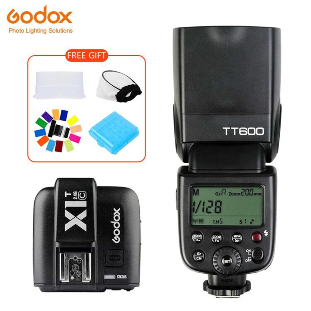 Godox TT600 беспроводная камера 2,4G Вспышка Speedlite+ X1T-C/N/F передатчик беспроводной триггер вспышки для Canon Nikon Fujifilm Olympus