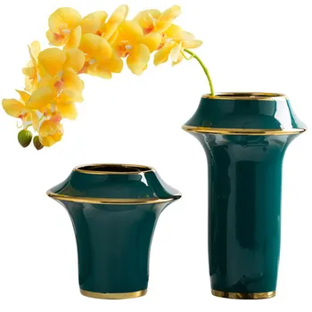 

TV Cabinet Decoration Ornaments Rich Bamboo Flower Arrangement Ceramic Table Large Vase European Style Living Room Dried Flowers