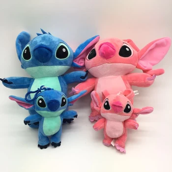 

1pcs 15-23cm Stitch Plush Toys Doll Blue Stitch and Pink Turo Plush Pendant Keychain Soft Stuffed Toys for Kids