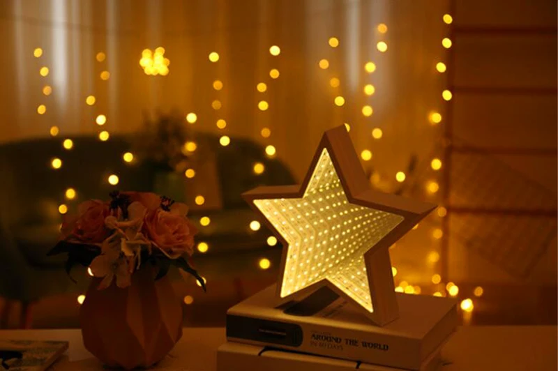 3D Marquee LED Tunnel Lamps Novelty Illusion Star Cloud Pineapple Heart Bell Night Lights Creative Gift Decor Lamp For Wall Desk (25)