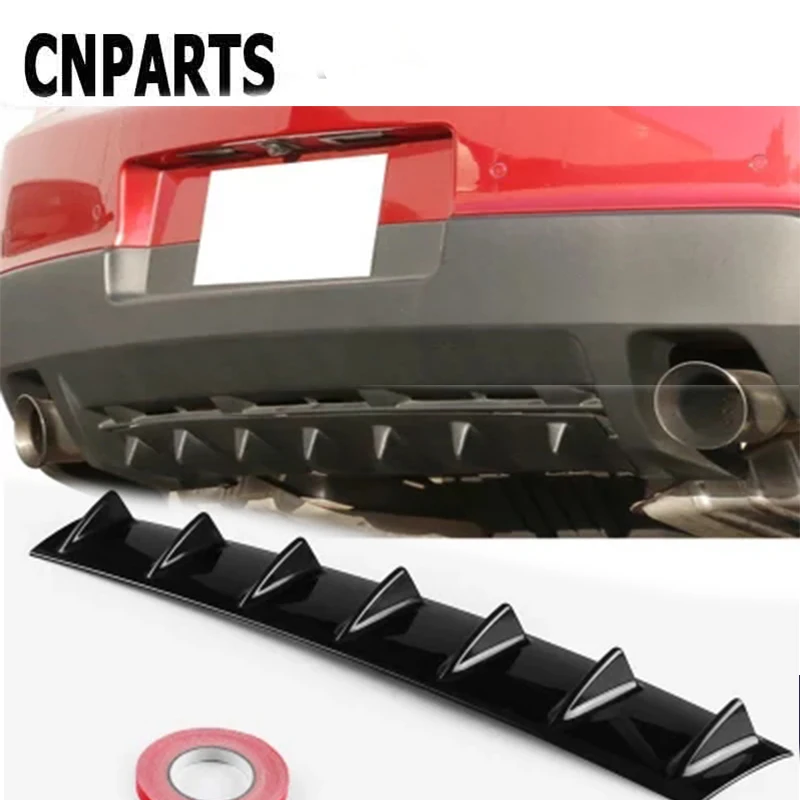 

CNPARTS For Skoda Octavia A5 A7 2 Fabia Yeti BMW E60 F30 X5 E53 Inifiniti Car Rear Bumper 3D Cool Shark Spoiler Stickers
