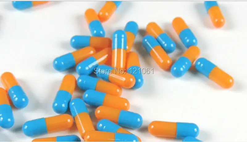

2# 1,000pcs!Blue-Orange Colored Empty Capsules size 2,Hard Gelatin Empty Capsules(joined or seperated capsule available!)