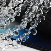 Натуральный кристалл/морозный Кристалл маленькие барабанные бусины 8 мм~ 10 мм