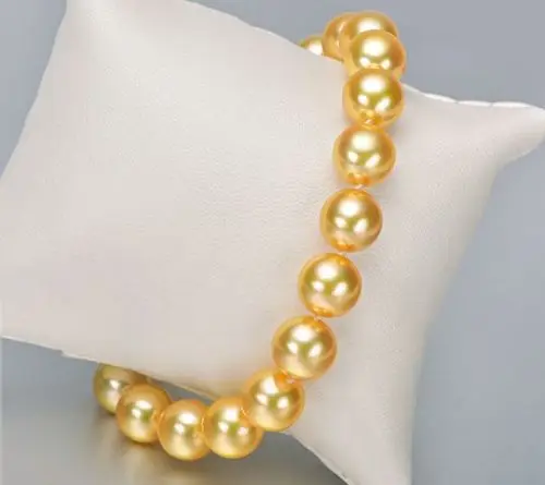 

FREE SHIPPING HOT sell new Style >>>> charming 10-11mm south sea round gold pearl bracelet 7.5-8inch