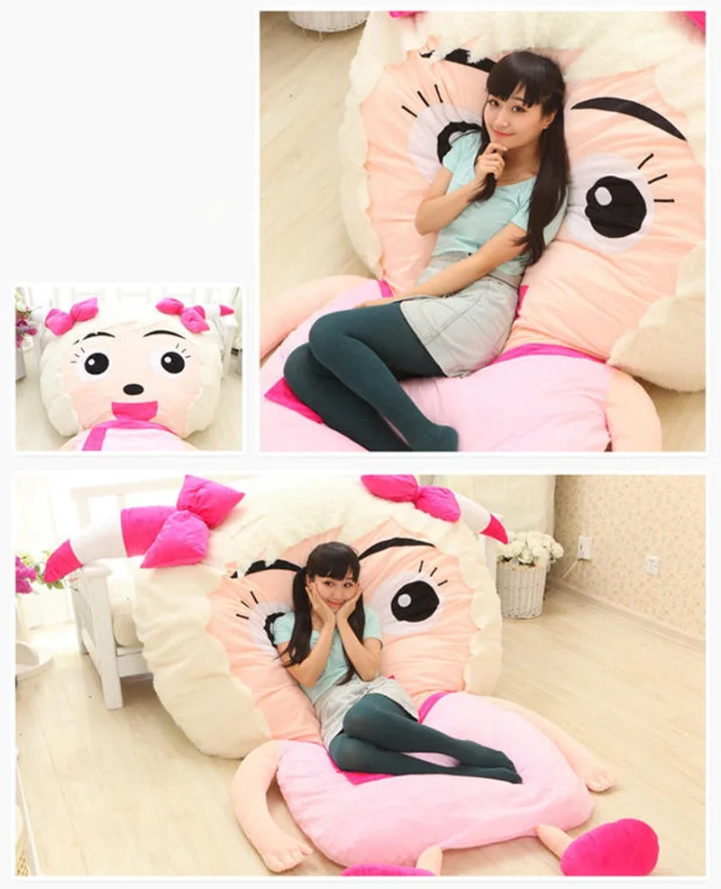 Dorimytrader Kawaii Cartoon Sheep Plush Beanbag Anime Character Sleeping Bag Bed Sofa Tatami  for Adults and Kid Gift Room Decoration 200x150cm DY50179   (11)