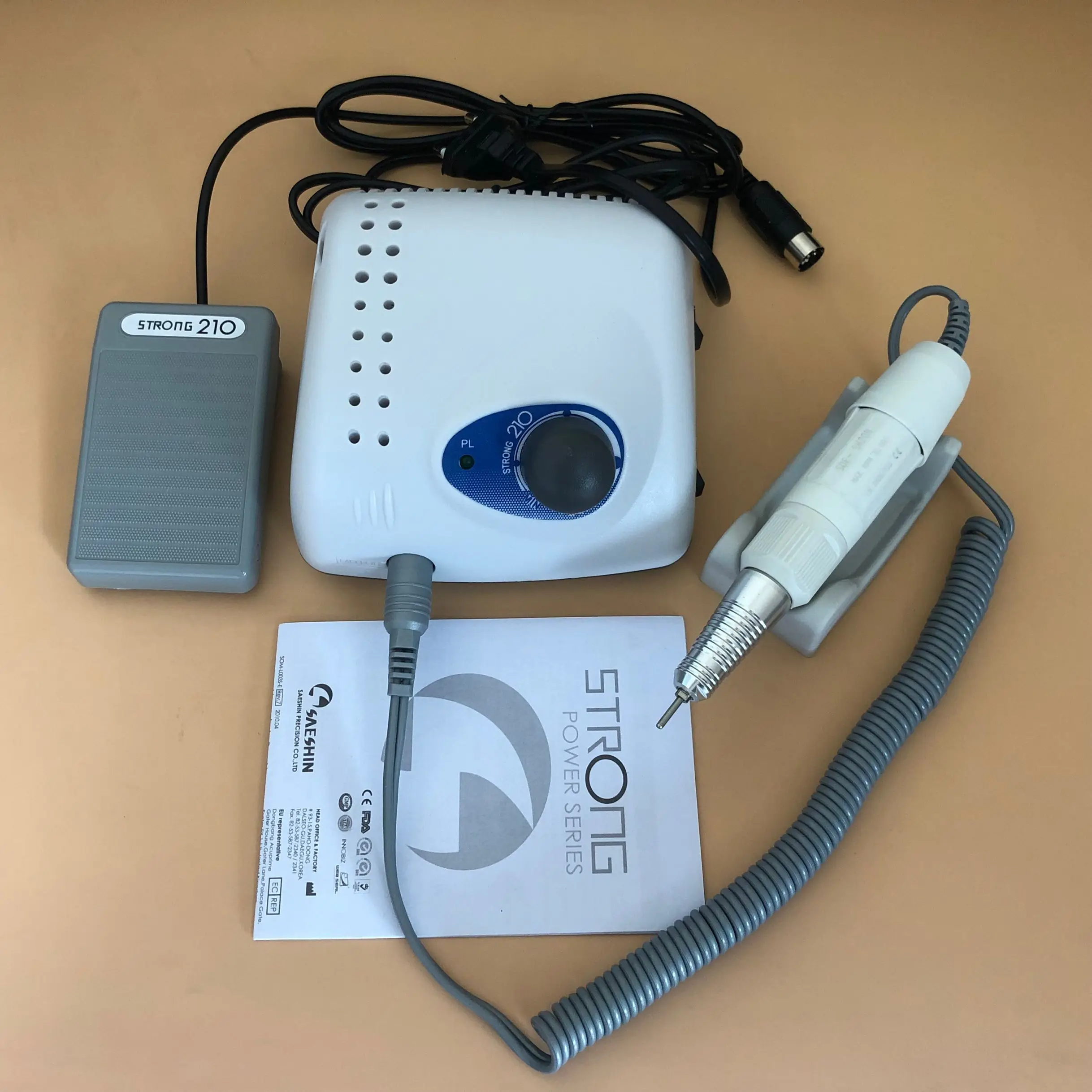 Dental Lab MARATHON Micromotor saeshin 210 Polishing High speed SDE-SH20N white Handpiece 2.35mm CE