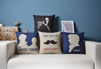 

Detective sherlock TV drama creative personality Cotton and linen hold pillowcase cushion for leaning on 45 * 45