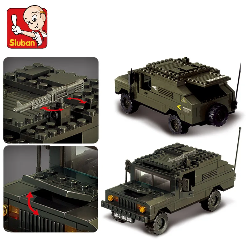 Sluban модель здания совместима с городской военной армией 3D блоки обучающая Модель