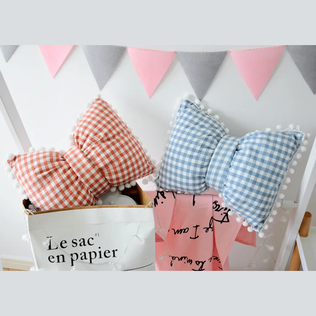Coussin decoratif супер мягкая хлопковая Подушка с бантиком Подушка для дивана Подушка для домашнего Кресла Подушка для сиденья