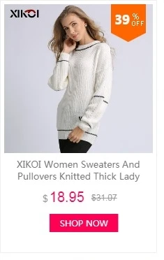 XIKOI высокое качество кашемир зимний женский свитер пуловер однотонный вязаный свитер Топ для женщин осень женский негабаритных свитер