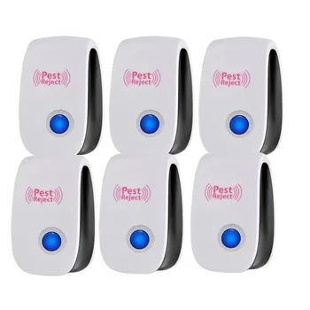 

6 4 2 pcs Blue Light Ultrasonic Pest Repeller Pest Reject Control Repellent Anti Mouse Cockroach Mosquito Insect USA Dropship