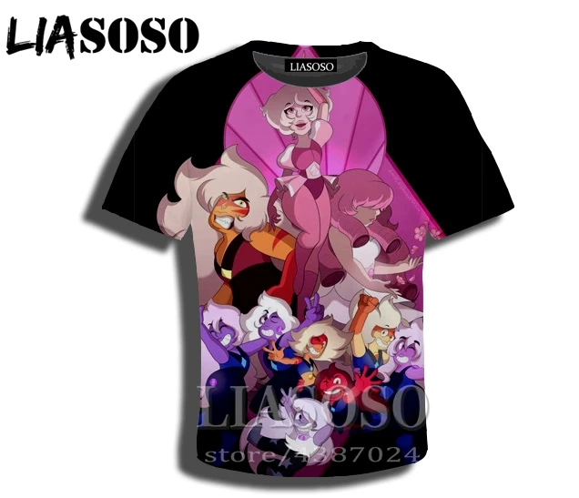 Футболка LIASOSO с 3d принтом, Мужская Уличная футболка с аниме Harajuku, Детская футболка со Стивеном, Детская футболка с короткими рукавами, E560 - Цвет: 4