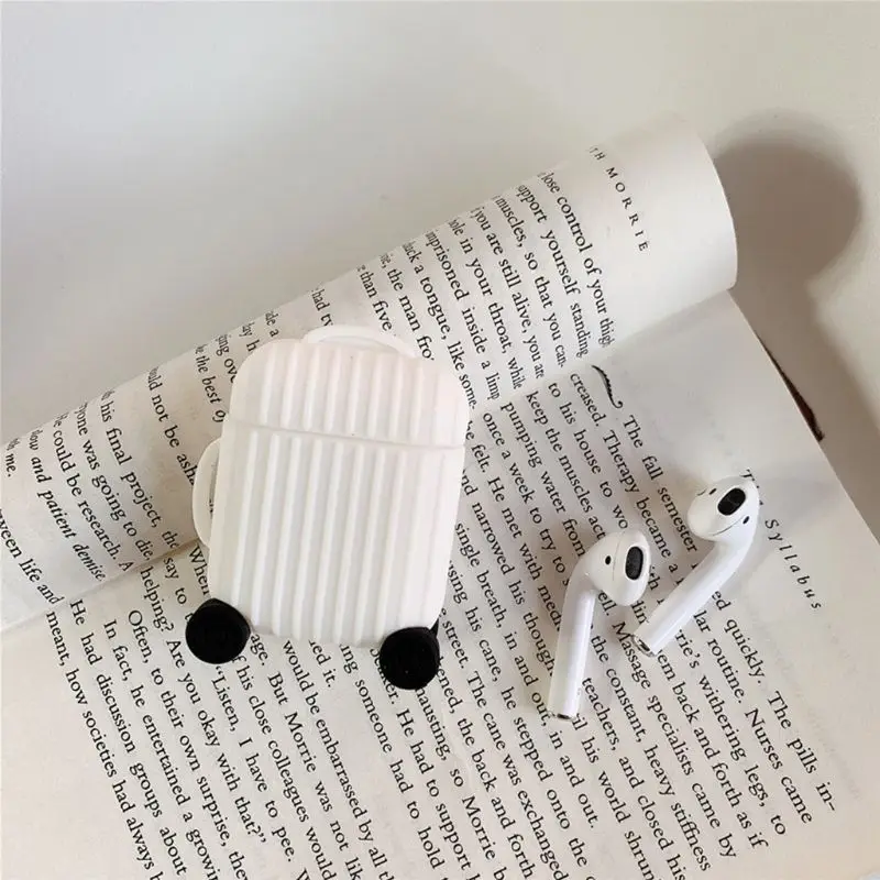 Модный милый чехол для костюма, чехол для багажника для Apple Airpods 1/2, чехол для багажа, защитный чехол - Цвет: white