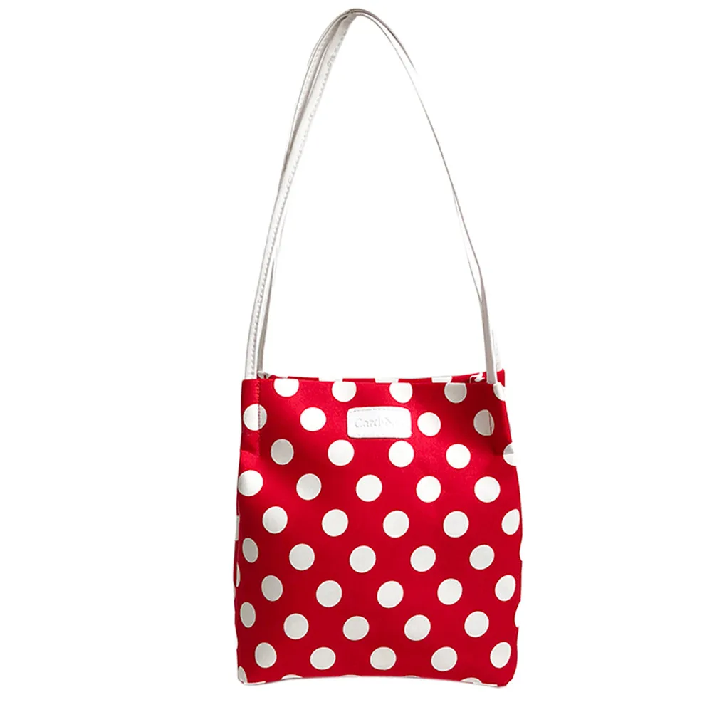 

Canvas White Wave Point Fashion ladies Shoulder Bags Bag Purse Women's Crossbody Mini Messenger Bag #xqx