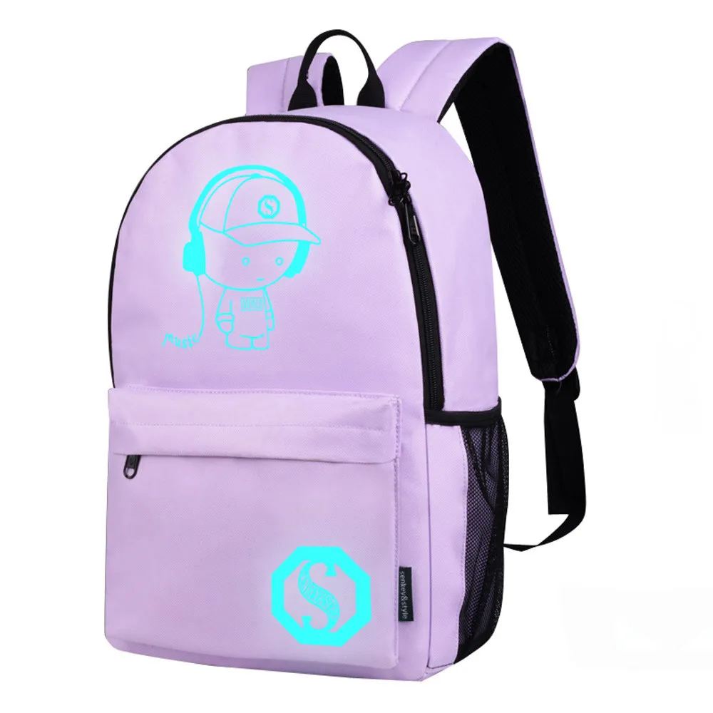 

Aelicy Men Backpack Unisex Light Preppy Teenagers Noctilucent Cartoon girls School Bags 2019 mochila feminina dropship hot