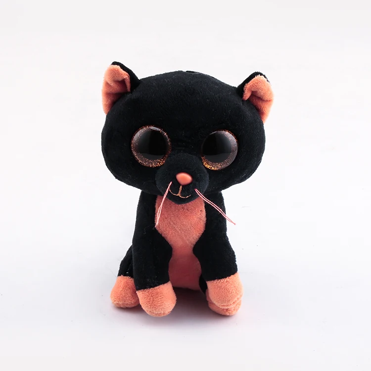Ty Beanie Boos Big Eyes Black Cat Plush Toy Doll Child Birthday 10 15cm TY Baby For Kids Gifts