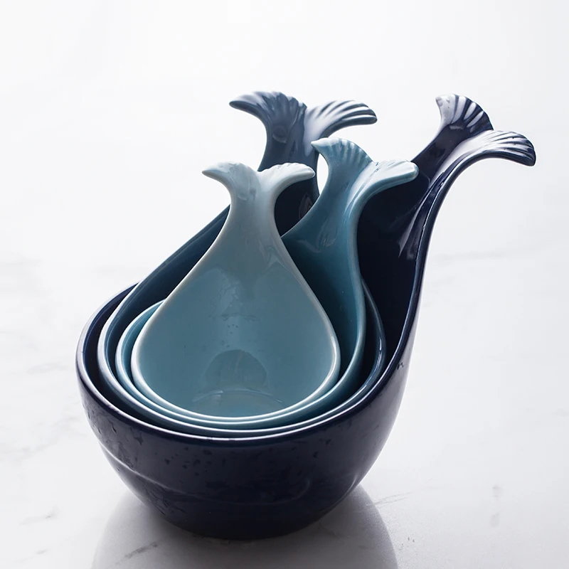 

ceramics whale bowl dish Baking bowl Small bowl for household use Porcelain creative tableware trending products 2019