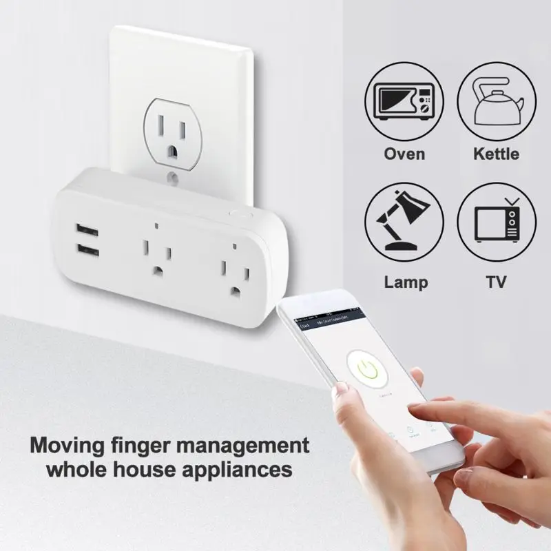 THGS двойной-Управление умная вилка Wi-Fi таймер розетка Автоматизация дома с Alexa Echo Управление приложение для Iphone и Android Smart Home (по