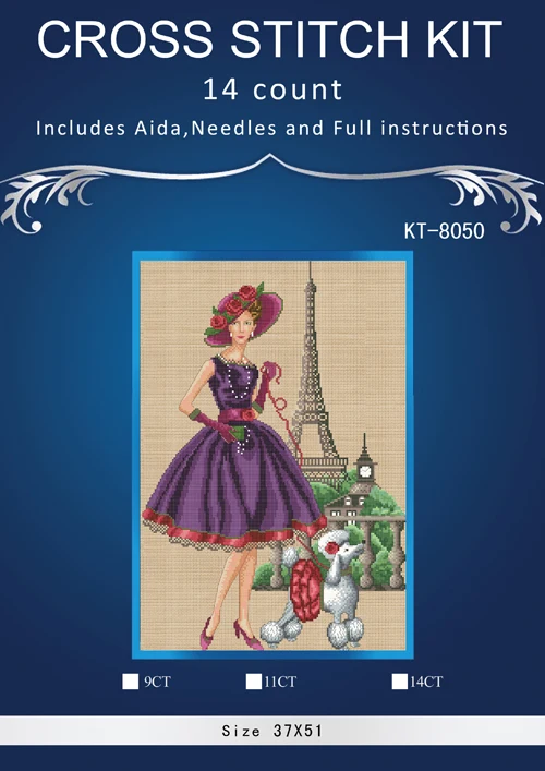 

Similar DMC threads Girl With Dog handmade Counted Cross Stitch Needlework Set Embroidery Kit Home Decoration 14CT