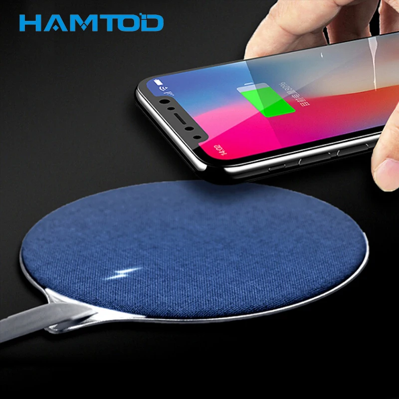 

HAMTOD HF20 blue non-slip Qi wireless Charger for Doogee S60 and mobile charger for iPhone X / 8 / 8 Plus
