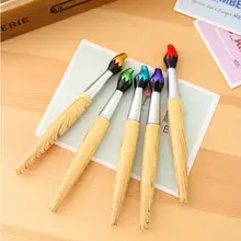 1 шт. Милая кавайная деревянная шариковая ручка для школы, креативные канцелярские принадлежности, подарок для офиса, стильная кисть для письма