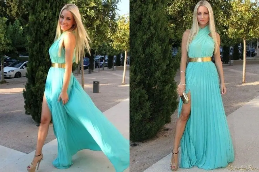 Short Gold Belt Dress - John Zack - Mint - Festklänningar - Kläder ...