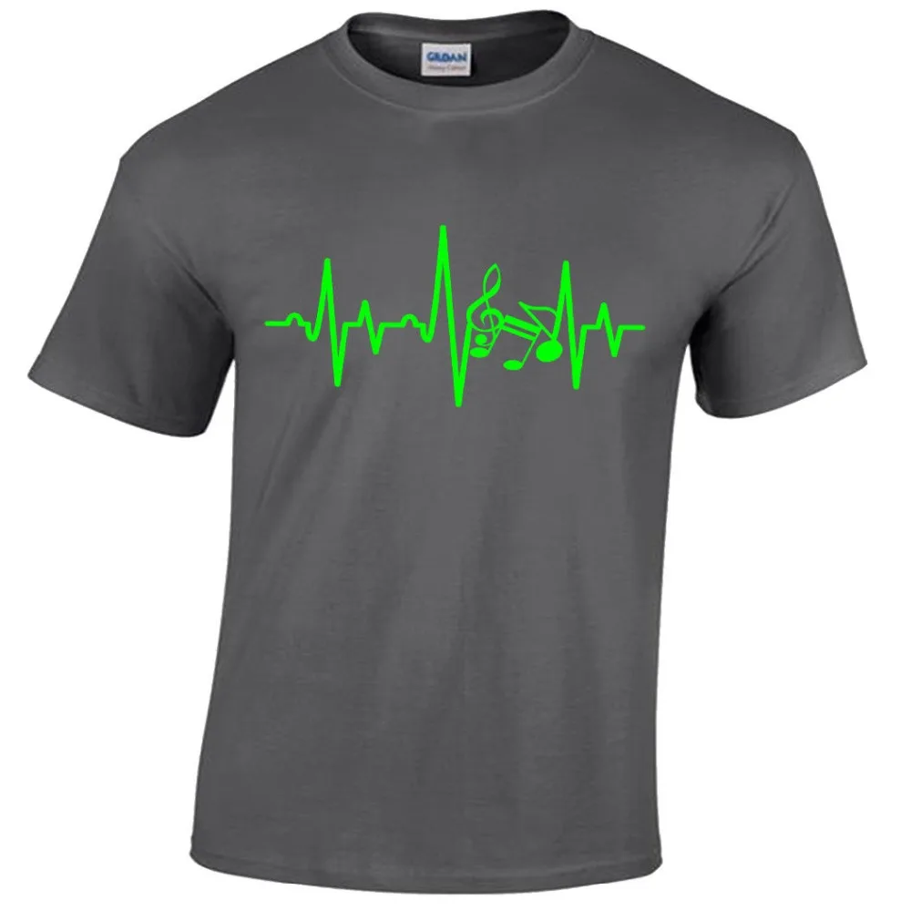 Мужская футболка с принтом в виде буквы Ekg Ecg хлопковая Футболка музыкальным