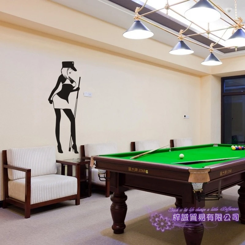 Dctal Billiards Sticker Snooker Decal Posters Vinyl Wall Decals Parede Decor Mural Billiards Sticker